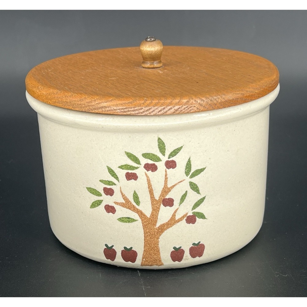 Vintage Robinson Ransbottom USA Apple Tree Crock Low Jar 1 Quart Roseville OH
